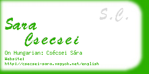 sara csecsei business card
