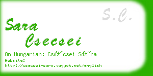 sara csecsei business card